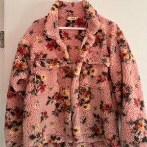 NEW with tags Floral Pink Sherpa Jacket